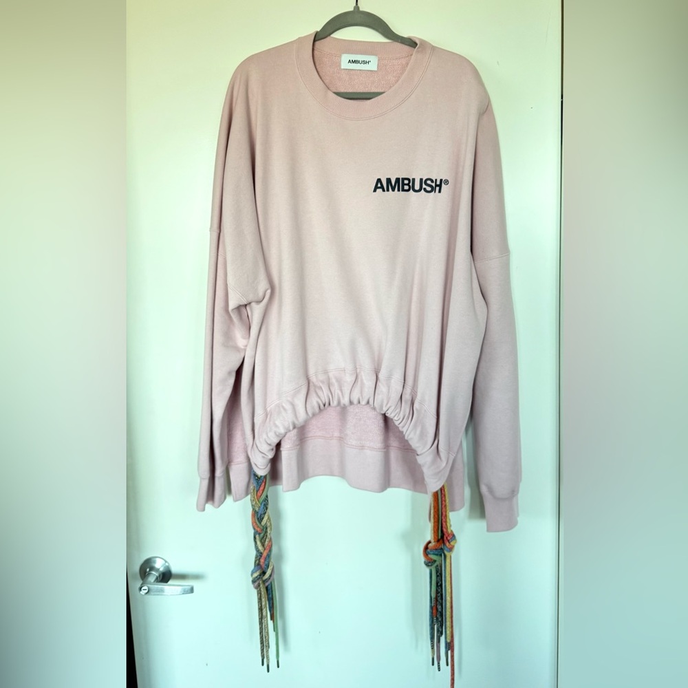 Ambush Pink Women's Sweatshirt with Drawstring Detail